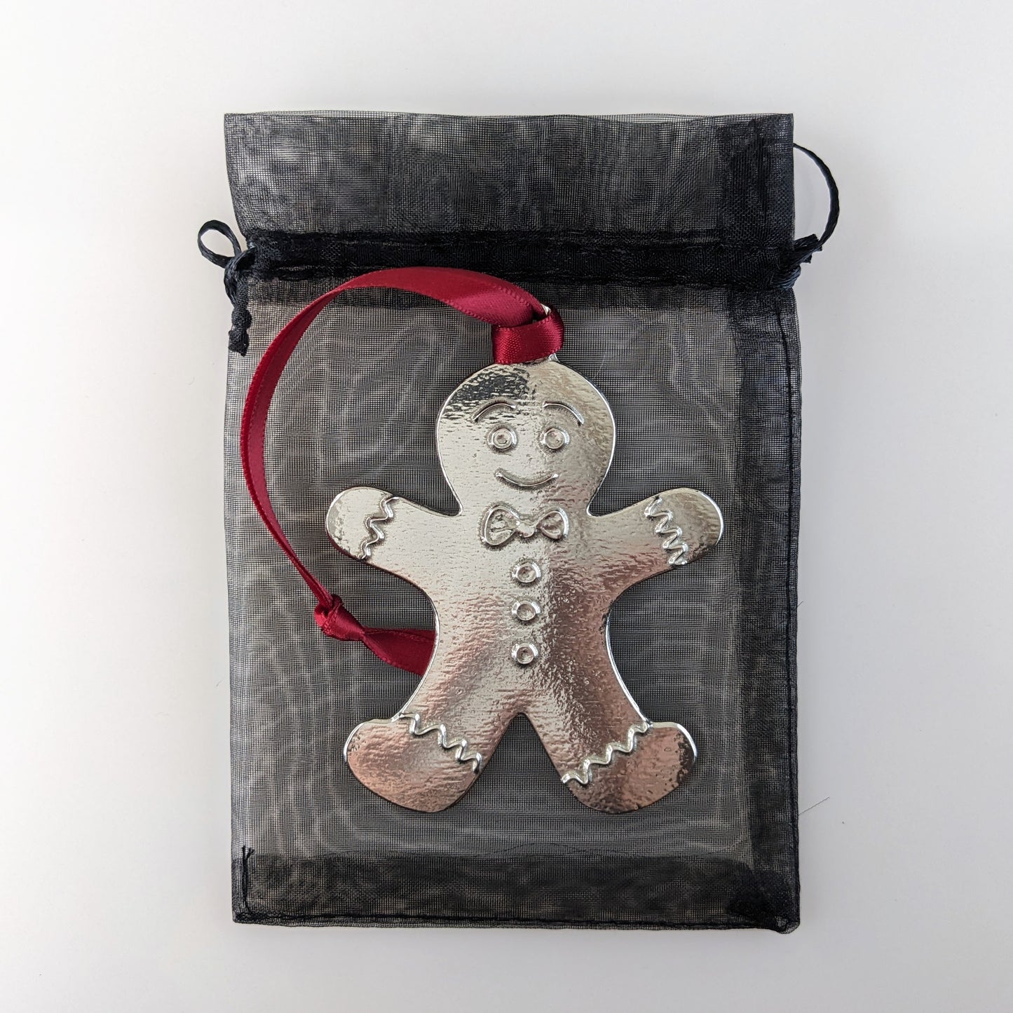 Gingerbread Man pewter Christmas Ornament