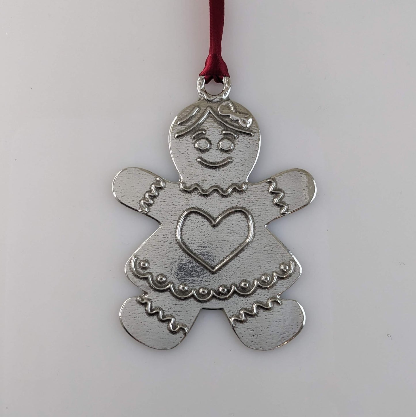 Gingerbread Woman pewter Christmas Ornament