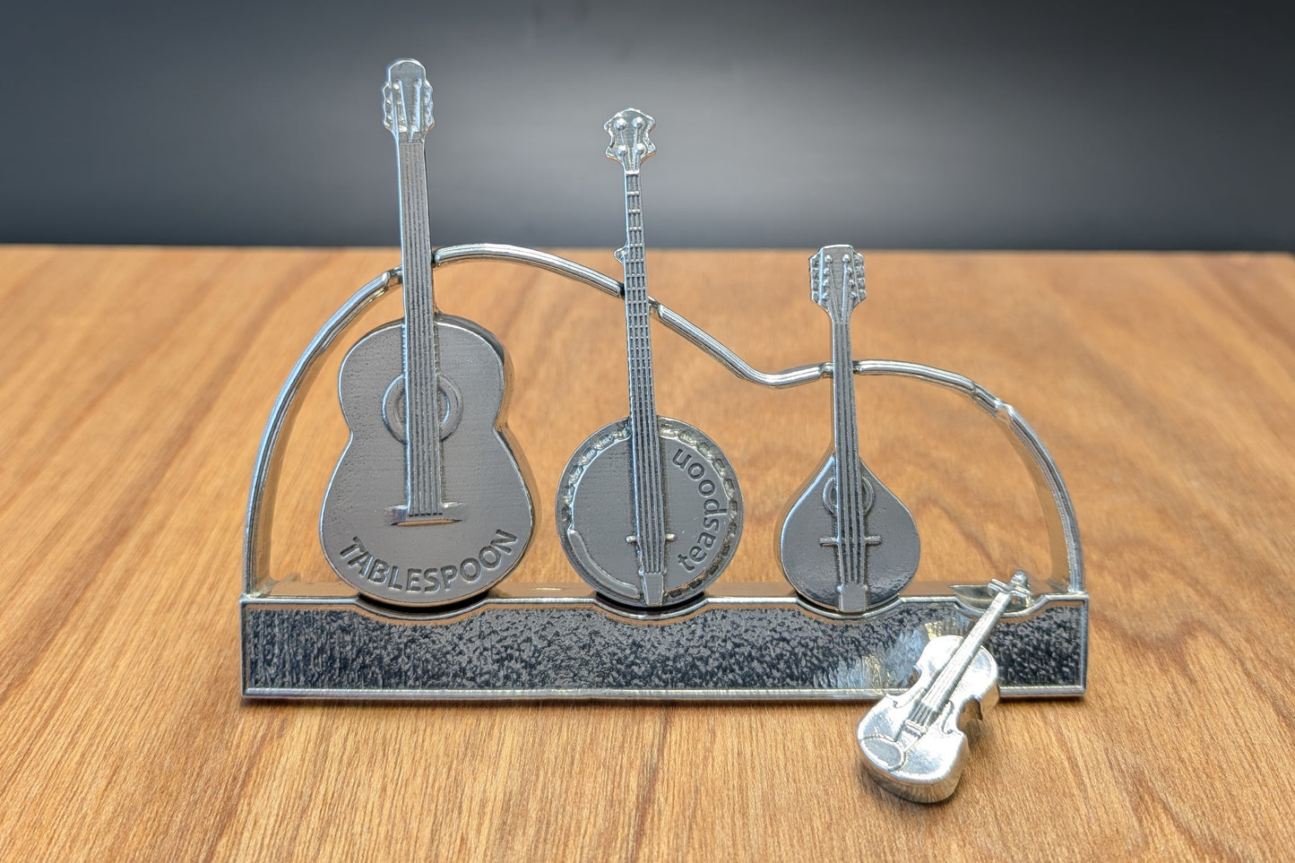 Americana Measuring Spoons with Display Stand-Guitar, Banjo, Mandolin & Fiddle - Set of 4