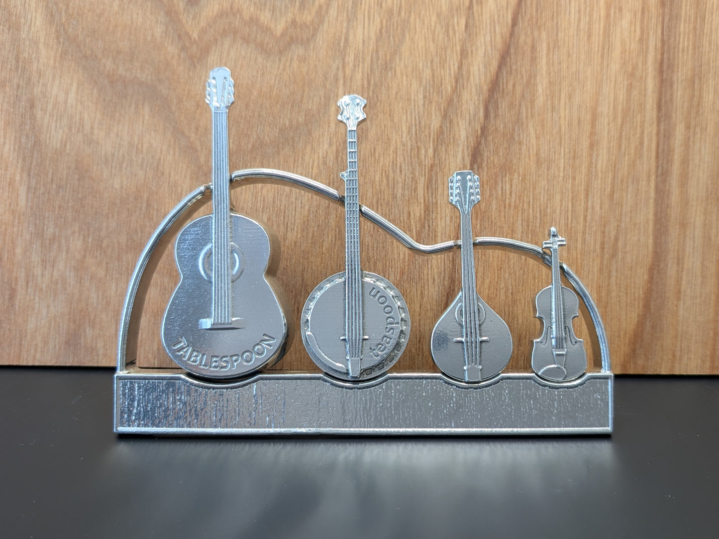 Americana Measuring Spoons with Display Stand-Guitar, Banjo, Mandolin & Fiddle - Set of 4