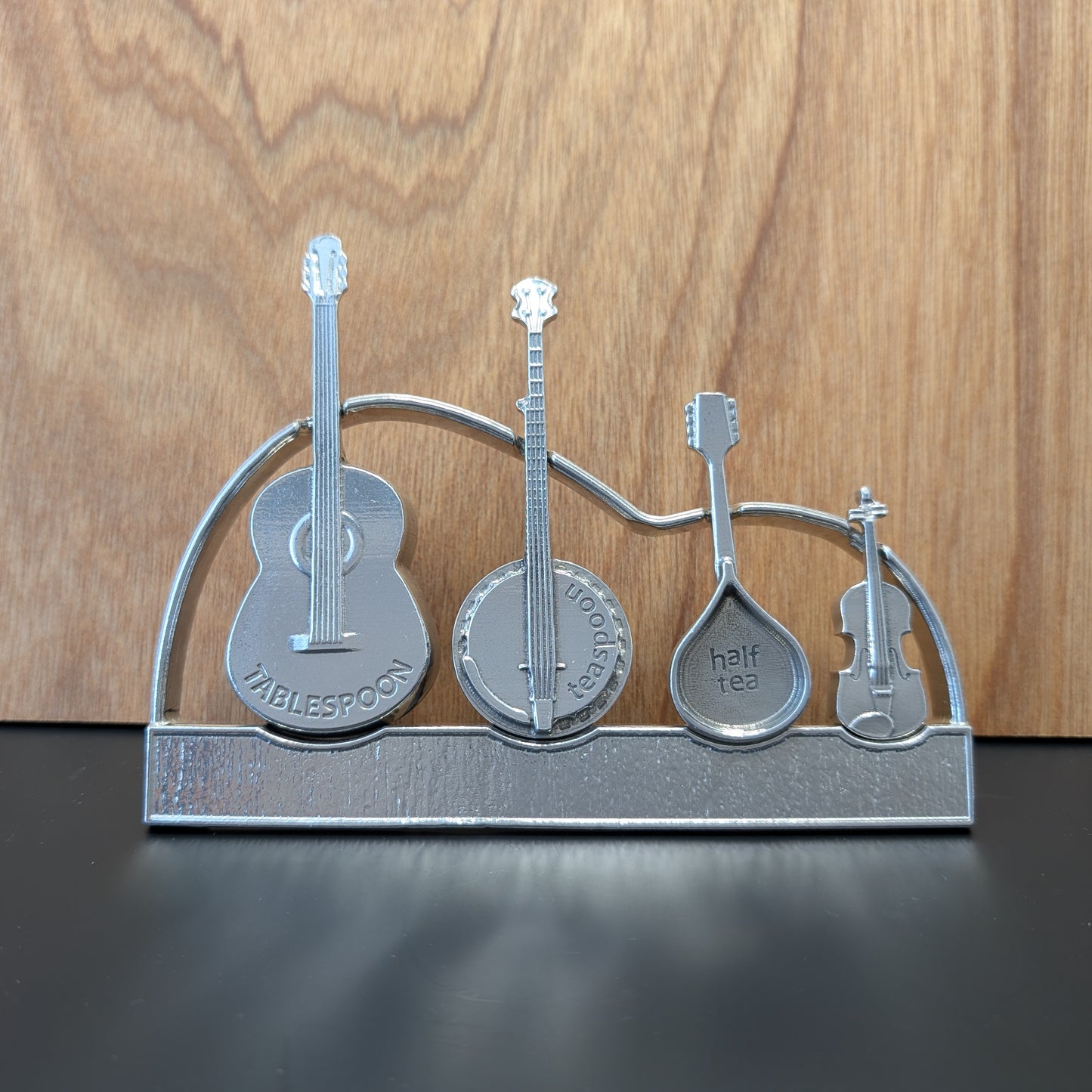 Americana Measuring Spoons with Display Stand-Guitar, Banjo, Mandolin & Fiddle - Set of 4