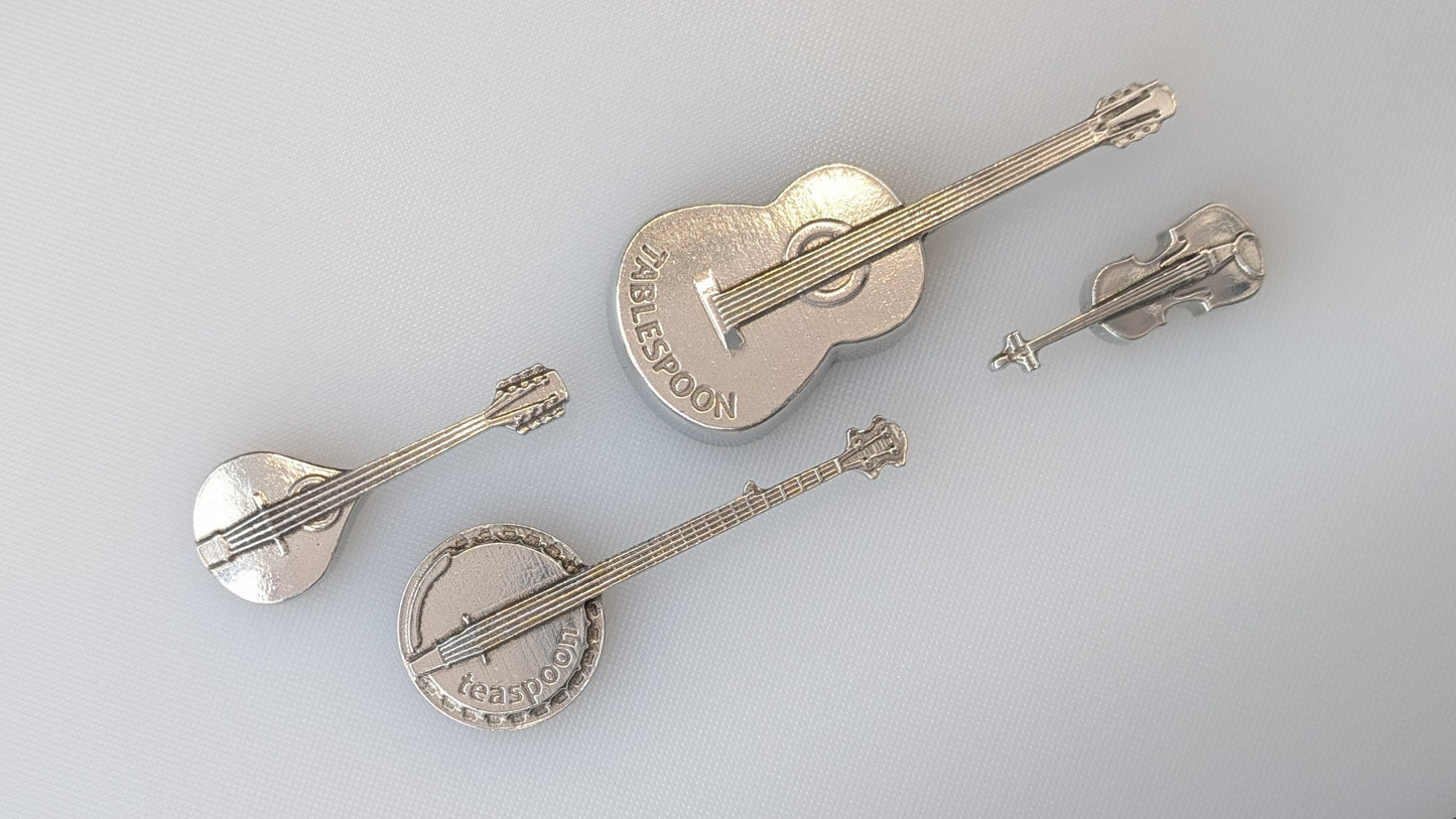 Guitar, Banjo, Mandolin & Fiddle Measuring Spoons - Set of 4