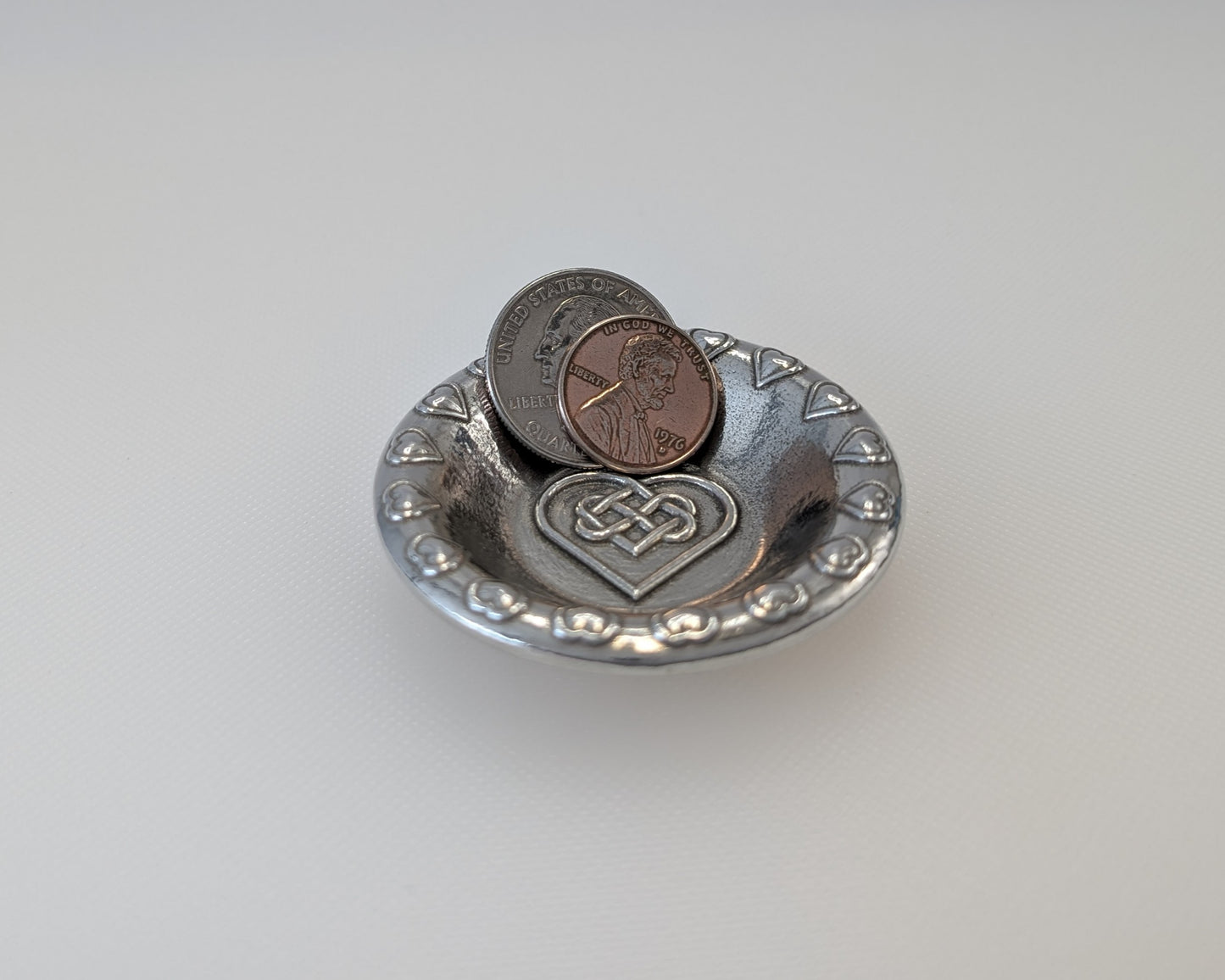 Celtic Knot Heart Pewter Ring Dish, Small Jewelry Keeper