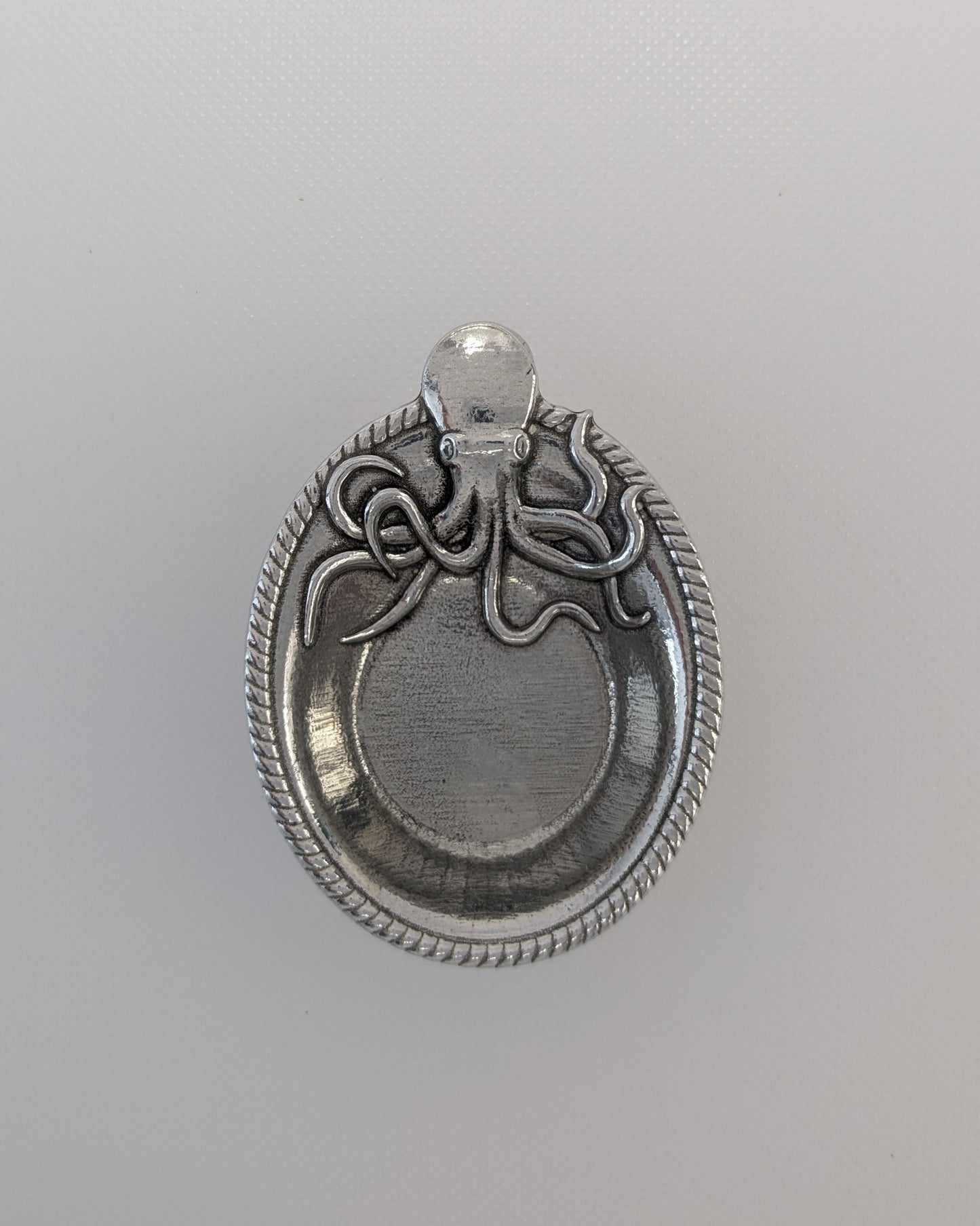 Pewter Octopus Ring Dish, Small Nautical Jewelry Keeper