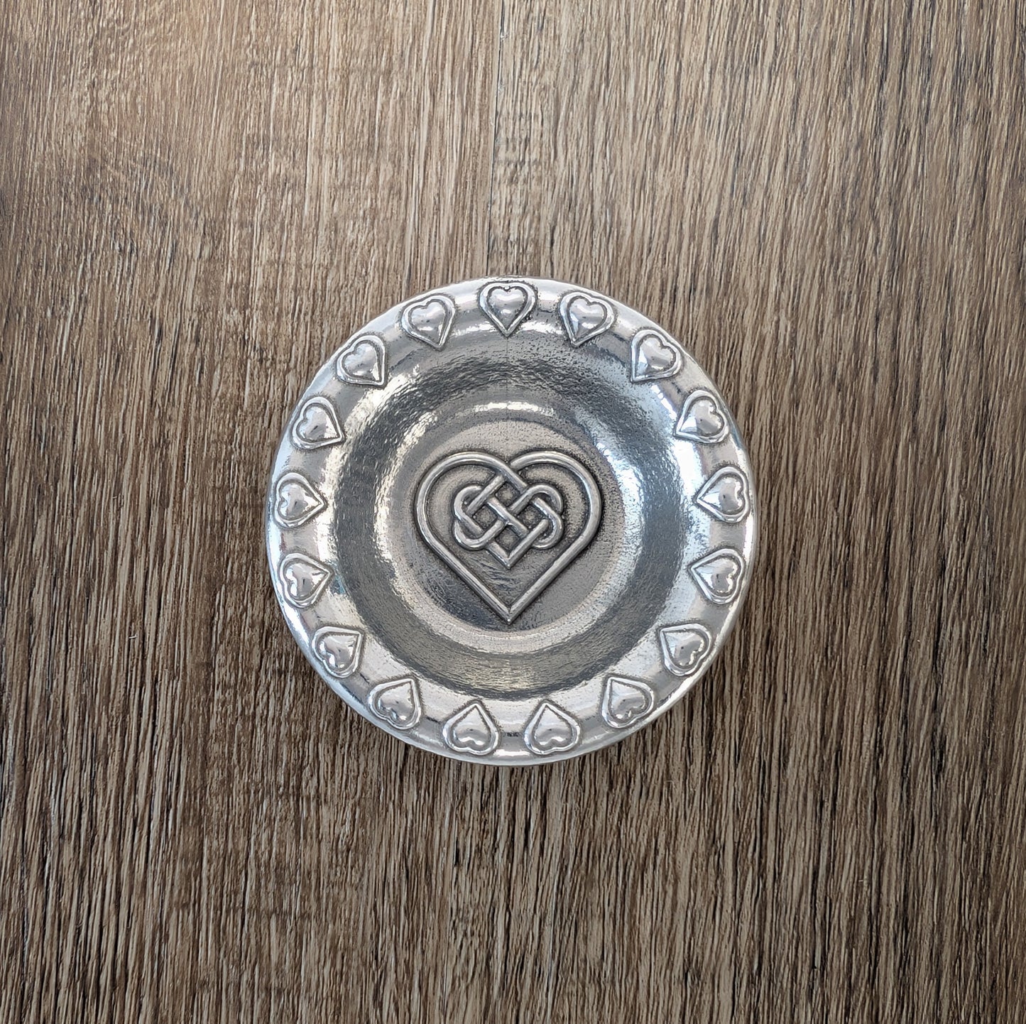 Celtic Knot Heart Pewter Ring Dish, Small Jewelry Keeper