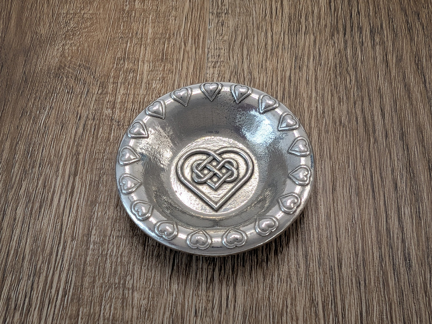 Celtic Knot Heart Pewter Ring Dish, Small Jewelry Keeper