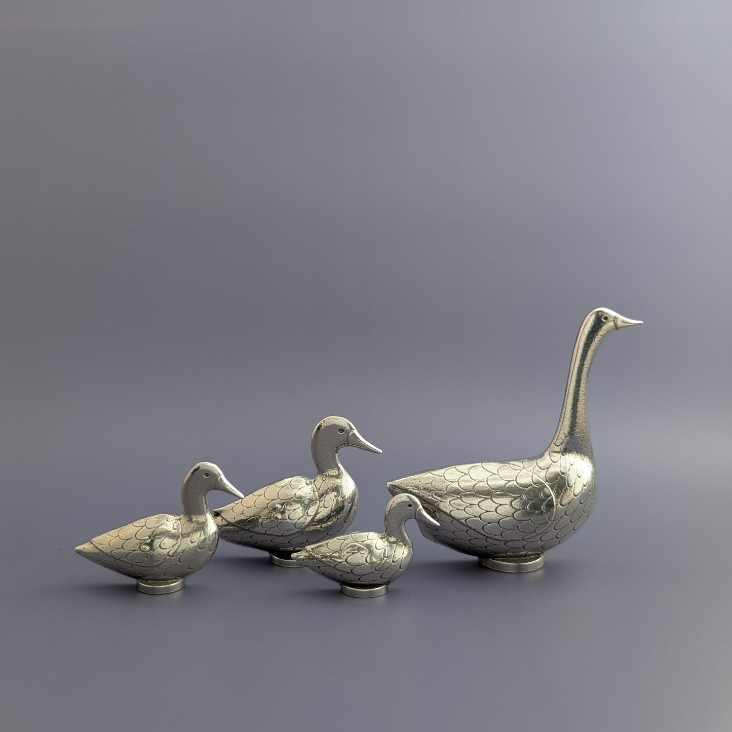 Duck Duck Goose Measuring Spoons, Pewter Spoons, Set of Four