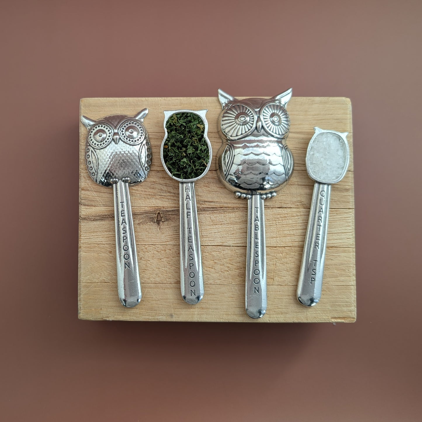 Owl Measuring Spoons with Display Stand