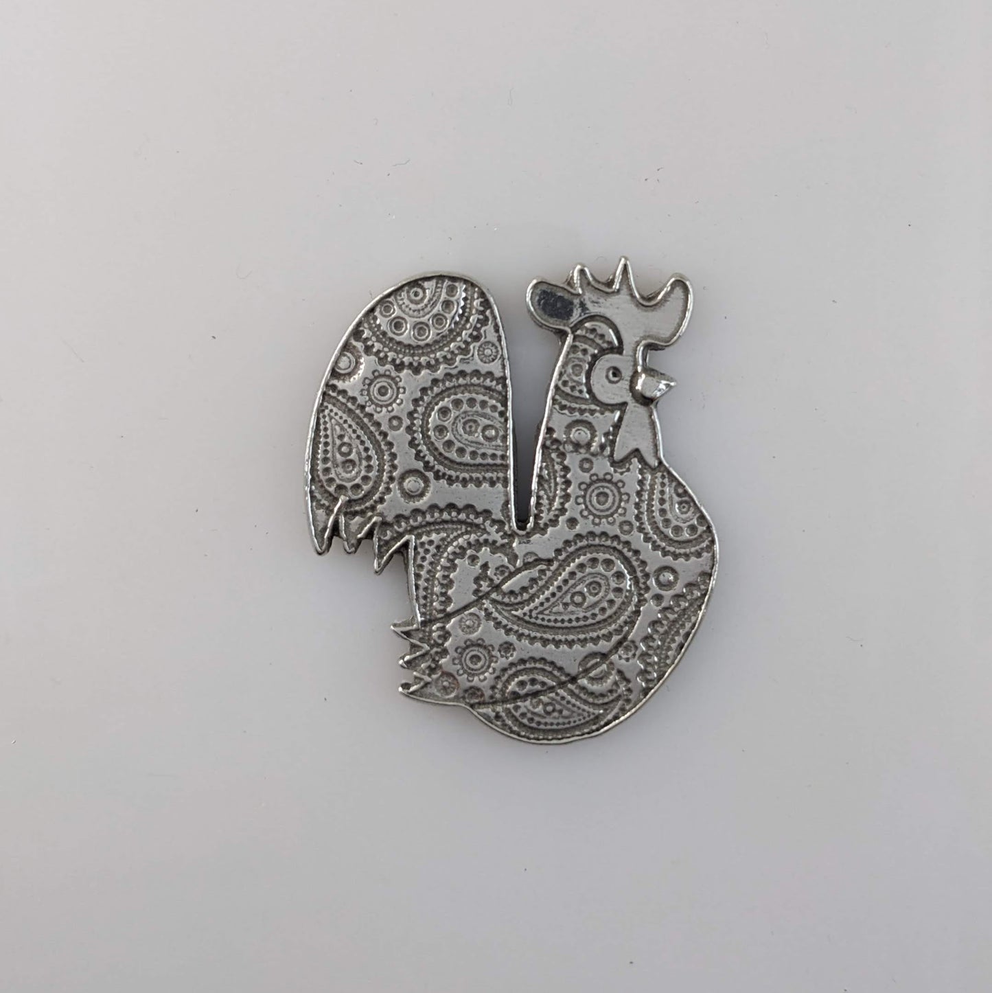 Paisley Rooster, pewter magnet