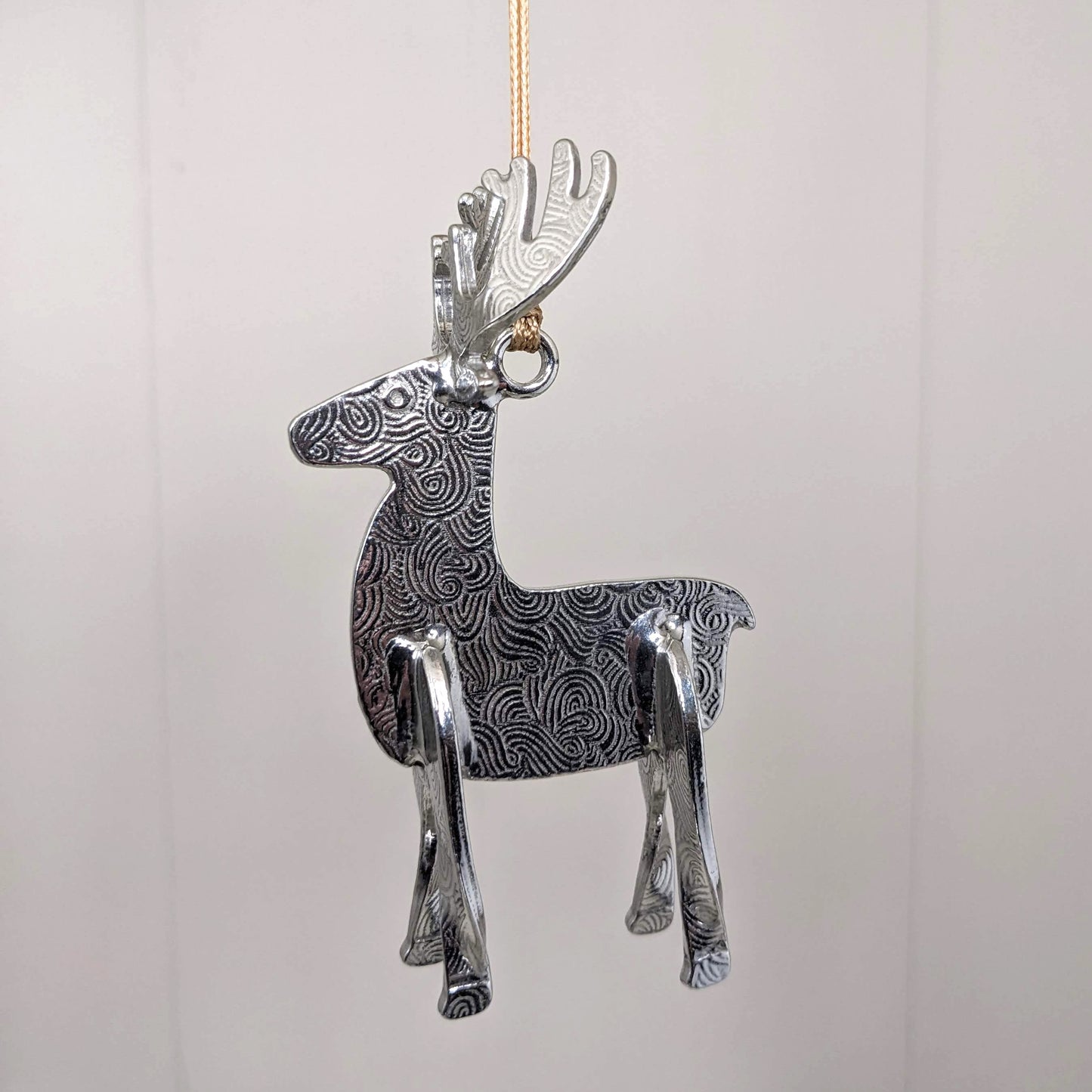 Reindeer Pewter Christmas Ornament