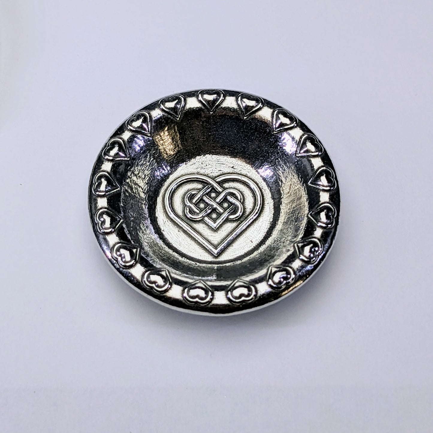 Celtic Knot Heart Pewter Ring Dish, Small Jewelry Keeper