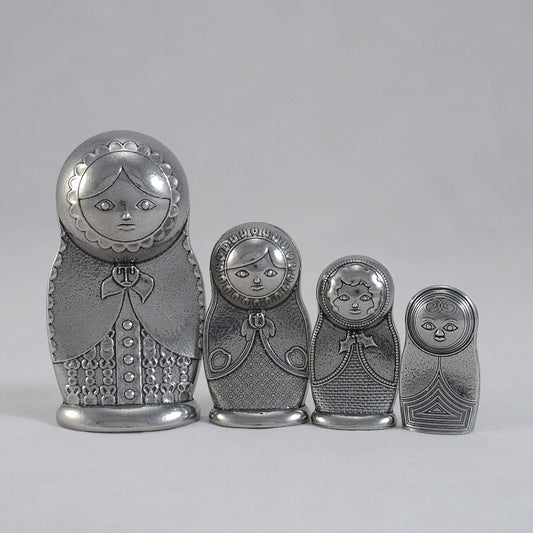 Matryoshka Measuring Spoons- Pewter Russian Nesting Dolls