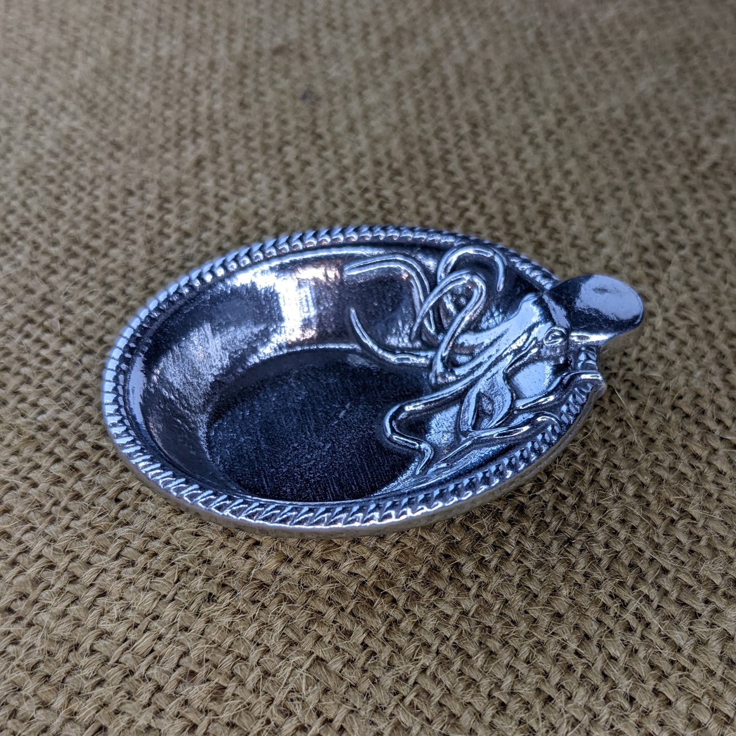 Pewter Octopus Ring Dish, Small Nautical Jewelry Keeper